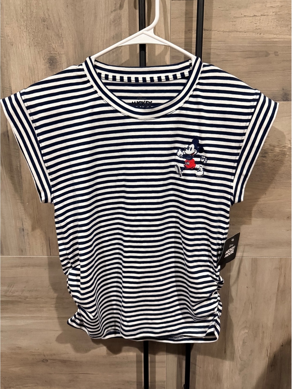 Disney Mickey Mouse Women's Striped Cotton T-Shirt, Size XS